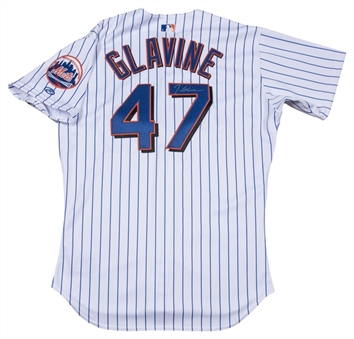 2003 Tom Glavine Game Used and Signed New York Mets Home Jersey (Glavine Family LOA & Beckett) 